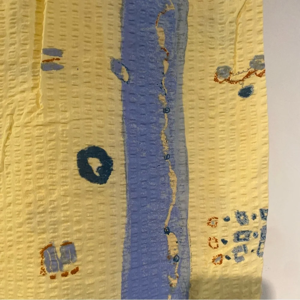 Vintage Yellow & Blue Duvet Cover & Set Of 2 Pillow Shams